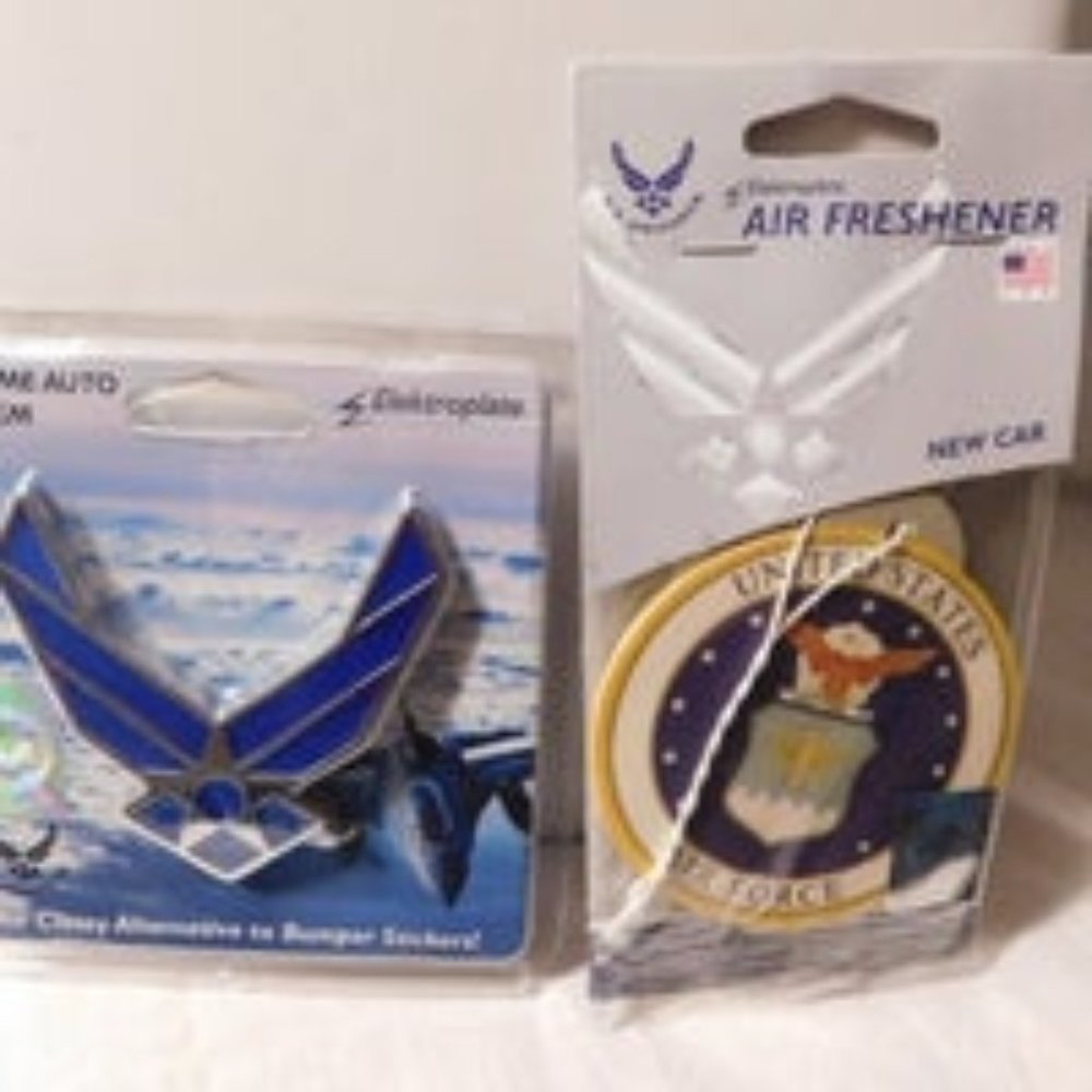 AIR FORCE CHROME AUTO EMBLEM & AIR FRESHENER